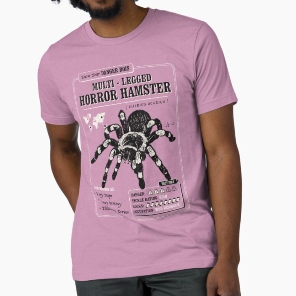 Threadless Multi-Legged Horror Hamster Tarantula Pink Graphic T-Shirt XL NEW